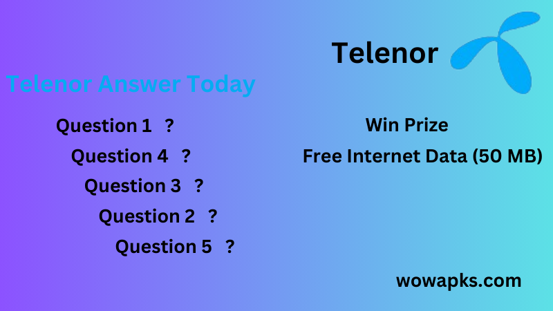 My Telenor App Today Questions And Answers